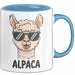 Alpaka Liebhaber Tasse Geschenkidee Flauschiger Tierfan Geschenkidee Lustig Blau Trendation