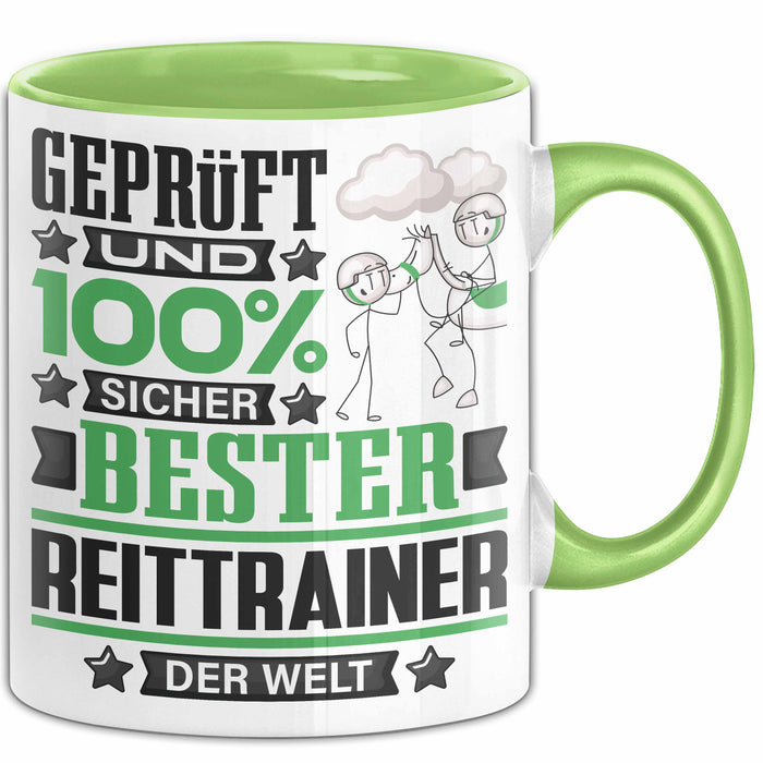 Reittrainer Geschenk Lustiger Spruch für Reittrainer Geschenkidee Bester Reittrainer Der Welt Grün Trendation