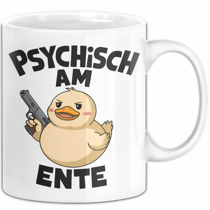 Sarkasmus Sarkastisch Tasse Geschenk Lustige Geschenkidee Spruch Psychisch Am Ente Weiß Trendation