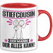 Stiefcousin Tasse Geschenk für Stiefcousin Der Mann Der Alles Kann Geschenkidee zum Geburtstag Rot Trendation