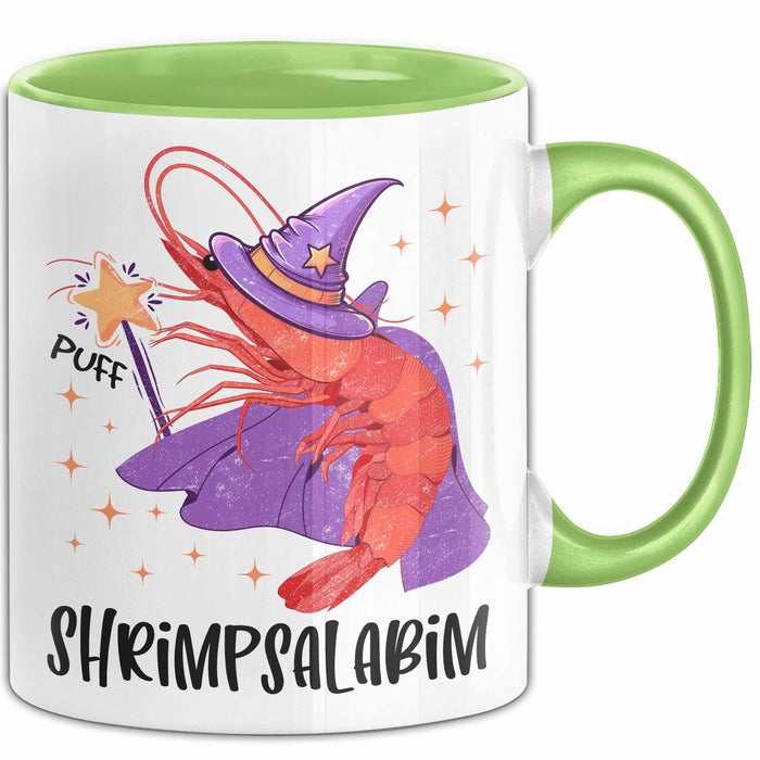 Shrimp-Liebhaber Tasse Geschenk Shrimpsalabim Geschenkidee Zauberer Becher Grün Trendation