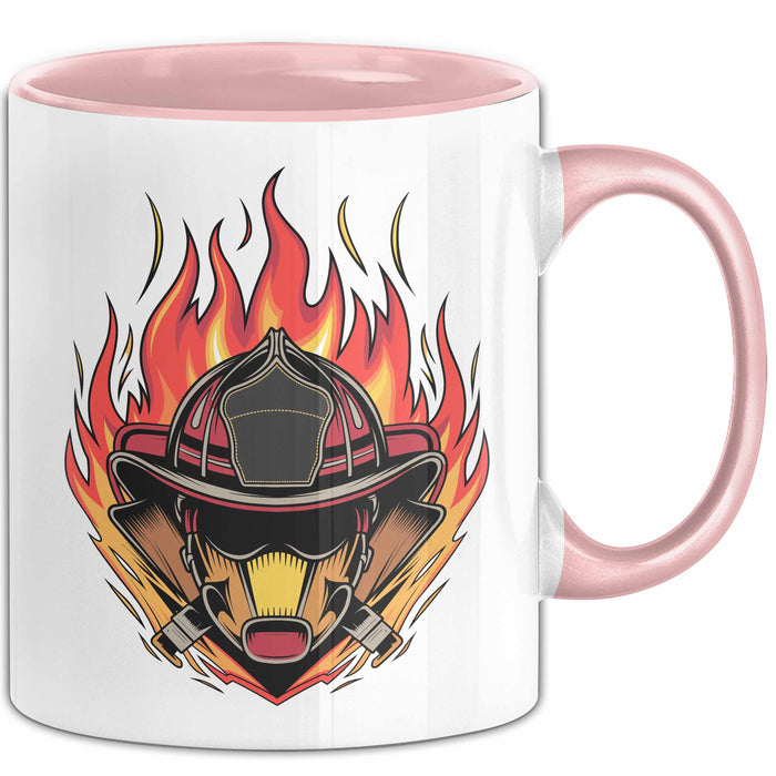Feuerwehrmann Tasse Geschenkidee für Feuerwehrmann Spruch Rosa Trendation