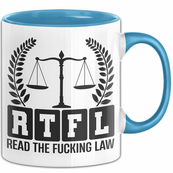 Richter Tasse Geschenk Rtfl Read The Fuc*** Law Jurist Geschenkidee Becher Blau Trendation