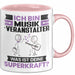 Musikveranstalter Tasse Geschenk für Musikveranstalter Geburtstag Lustiger Spruch Kaffee-Becher Was Ist Deine Superkraft Rosa Trendation