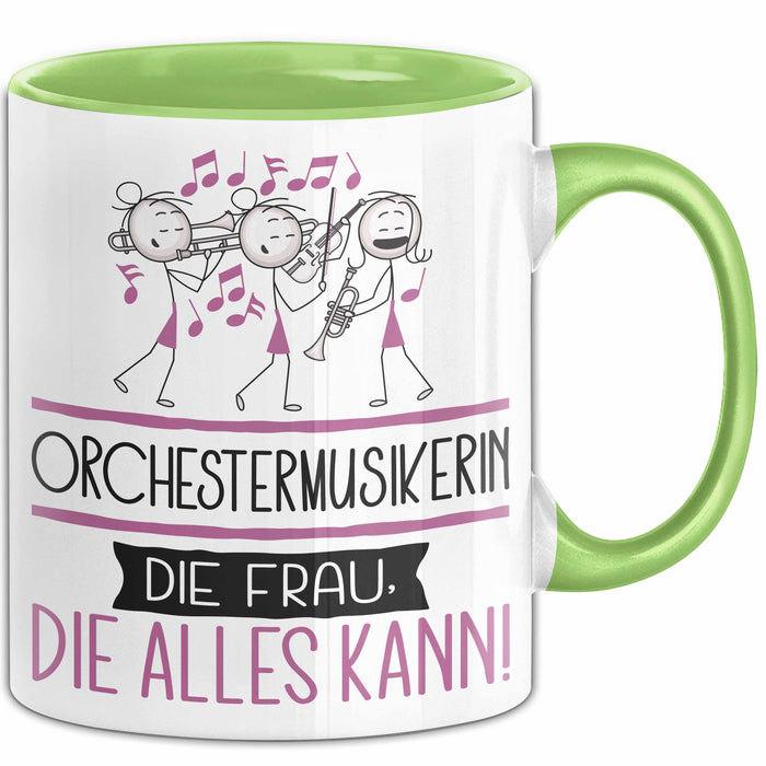 Orchestermusikerin Geschenk Tasse Becher Die Frau Die Allen Kann Geschenkidee für eine Orchestermusikerin Lustig Grün Trendation