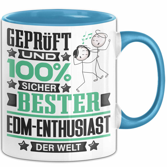 EDM-Enthusiast Geschenk Lustiger Spruch für EDM-Enthusiast Geschenkidee Bester EDM-Enthusiast Der Welt Blau Trendation