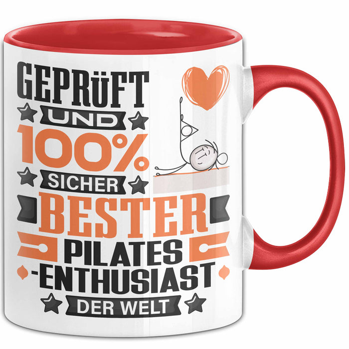 Pilates-Enthusiast Geschenk Lustiger Spruch für Pilates-Enthusiast Geschenkidee Bester Pilates-Enthusiast Der Welt Rot Trendation