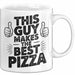Pizzabäcker Tasse Geschenk Macht die beste Pizza Koch Spruch Weiß Trendation