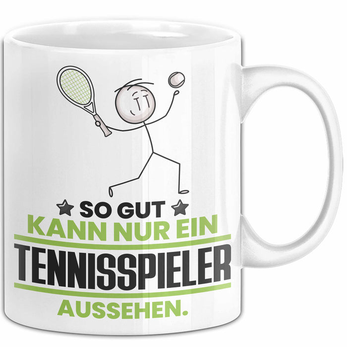 Tennisspieler Geschenk Tasse So Gut Kann Nur Ein Tennisspieler Aussehen Geschenkidee Kaffee-Becher Weiß Trendation
