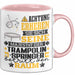 Trampolinspringer Geschenk Tasse Lustiger Spruch Erheben Sie Sich Der Trampolinspringer Betritt den Raum Rosa Trendation