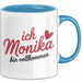 Monika Tasse Geschenk Ich Bin Vollkommen Monika Geschenkidee Geburtstag Blau Trendation