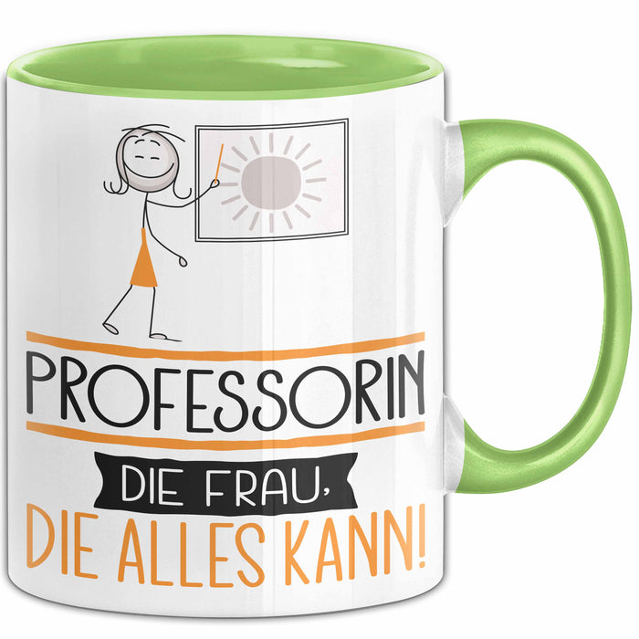 Professorin Geschenk Tasse Becher Die Frau Die Allen Kann Geschenkidee für eine Professorin Lustig Grün Trendation