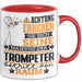 Trompeter Geschenk Tasse Lustiger Spruch Erheben Sie Sich Der Trompeter Betritt den Raum Rot Trendation