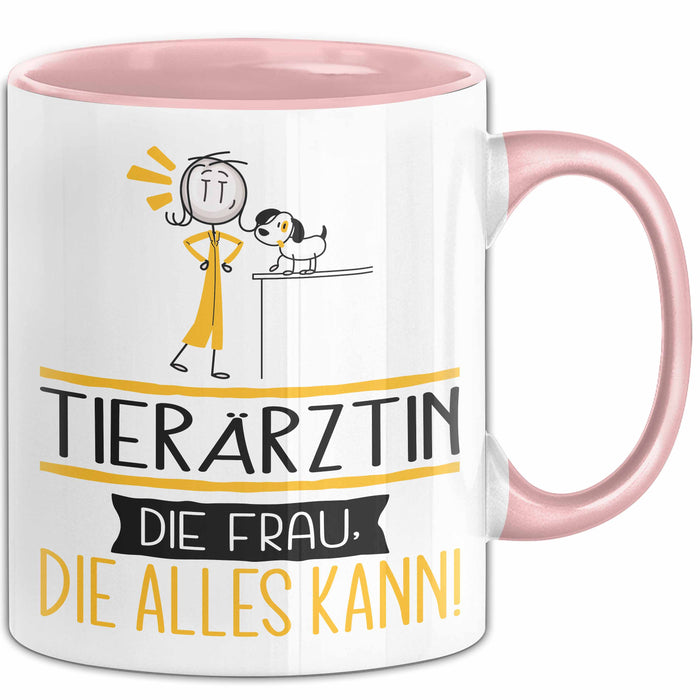 Tierärztin Geschenk Tasse Becher Die Frau Die Allen Kann Geschenkidee für eine Tierärztin Lustig Rosa Trendation