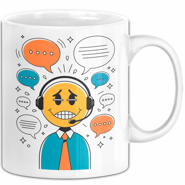 Call Center Mitarbeiter Tasse Geschenk Lustige Geschenkidee Spruch Für Kundenservice Helden Weiß Trendation