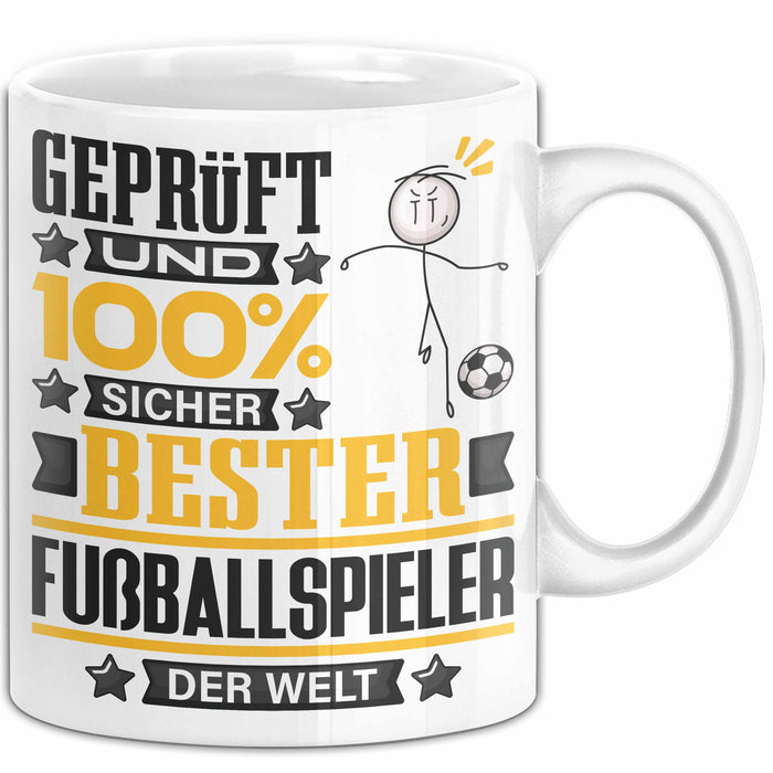 Fußballspieler Geschenk Lustiger Spruch für Fußballspieler Geschenkidee Bester Fußballspieler Der Welt Weiß Trendation