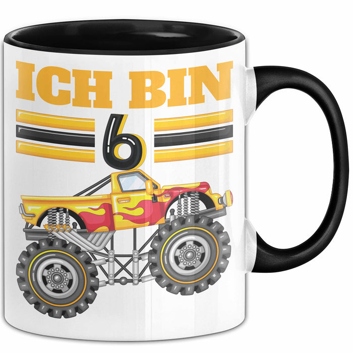6. Geburtstag Geschenk Tasse Becher Jungs Trucks Geburtstagsgeschenk Ich Bin 6 Schwarz Trendation