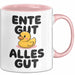 Quietscheente Tier Tasse Geschenk Lustige Geschenkidee Spruch Ente Gut Alles Gut Rosa Trendation
