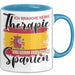 Spanier Tasse Geschenk Ich Brauche Keine Therapie Ich Muss Nur Nach Spanien Geschenkidee Kaffee-Becher Blau Trendation