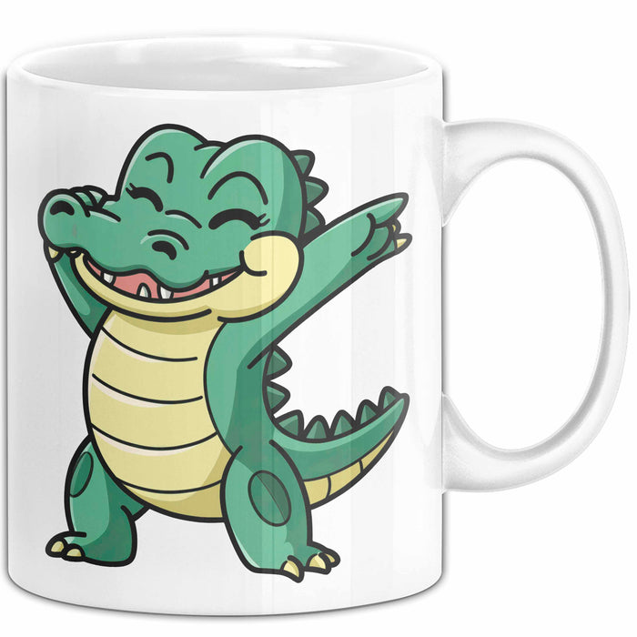Dabendes Krokodil Tier Tasse Geschenk Lustige Geschenkidee Spruch Weiß Trendation