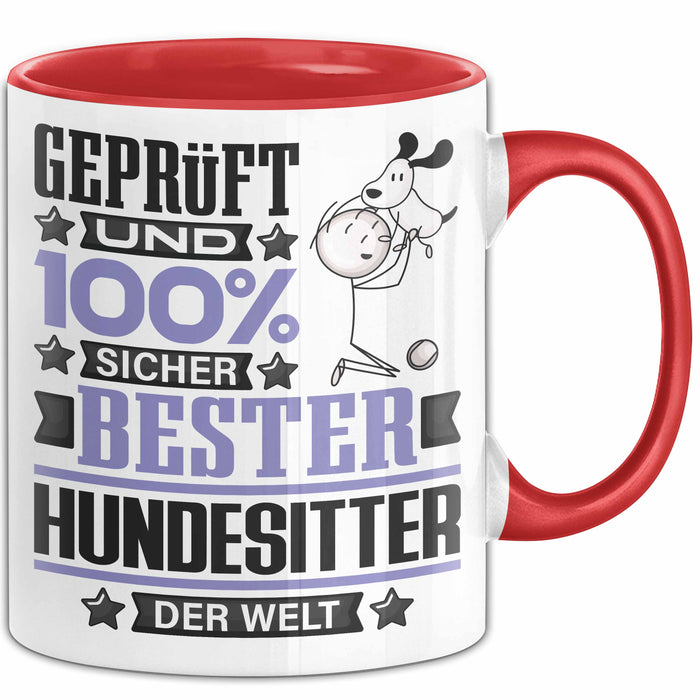 Hundesitter Geschenk Lustiger Spruch für Hundesitter Geschenkidee Bester Hundesitter Der Welt Rot Trendation