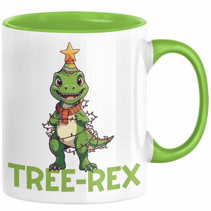 Tree-Rex Dinosaurier Tasse Weihnachten Geschenk Jungs Jungen Weihnachtsbaum T-Rex Grün Trendation