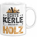 Zimmermann Holz Tischlerei Tasse Geschenk Lustige Geschenkidee Spruch Echte Kerle Arbeiten Mit Holz Weiß Trendation