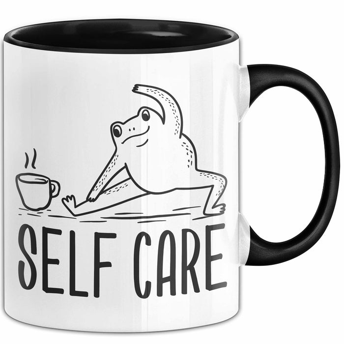 Frosch Tasse Geschenk Self Care Humor Geschenkidee Kaffee-Becher Trendation