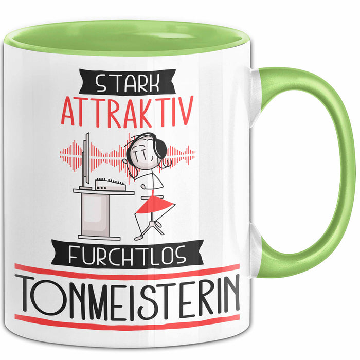 Tonmeisterin Tasse Geschenk Becher Stark Attraktiv Furchtlos Tonmeisterin Lustige Geschenkidee Grün Trendation