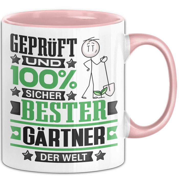 Gärtner Geschenk Lustiger Spruch für Gärtner Geschenkidee Bester Gärtner Der Welt Rosa Trendation