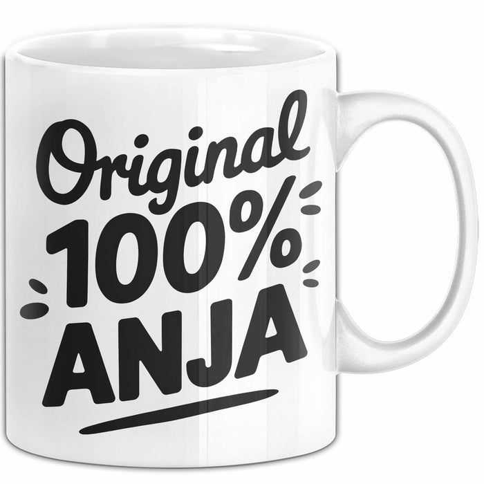 Anja Tasse Geschenk Original 100% Anja Geschenkidee Geburtstag Weiß Trendation