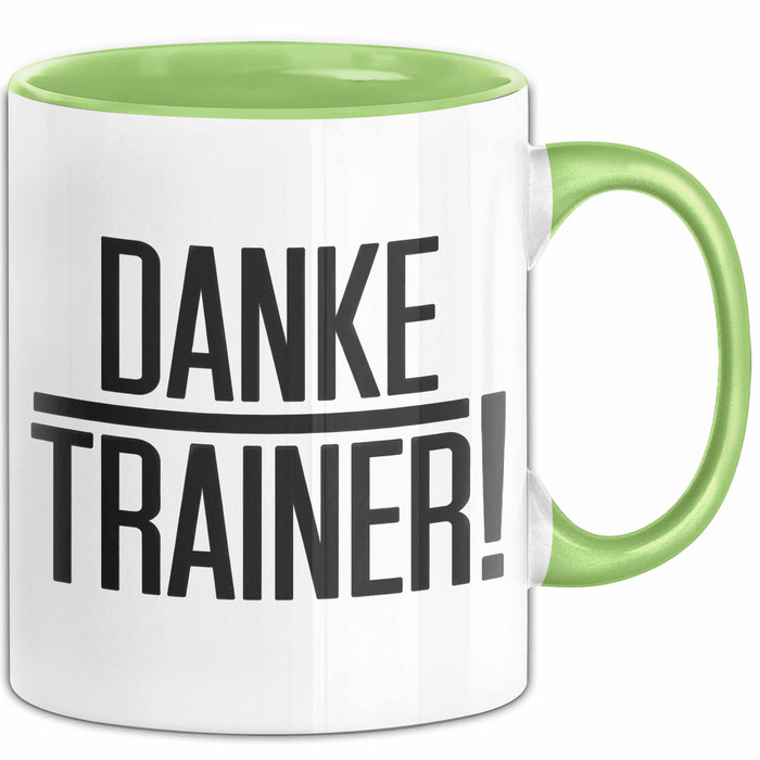 Fußballtrainer Fußballteam Tasse Geschenk Lustige Geschenkidee Spruch Danke Trainer Grün Trendation