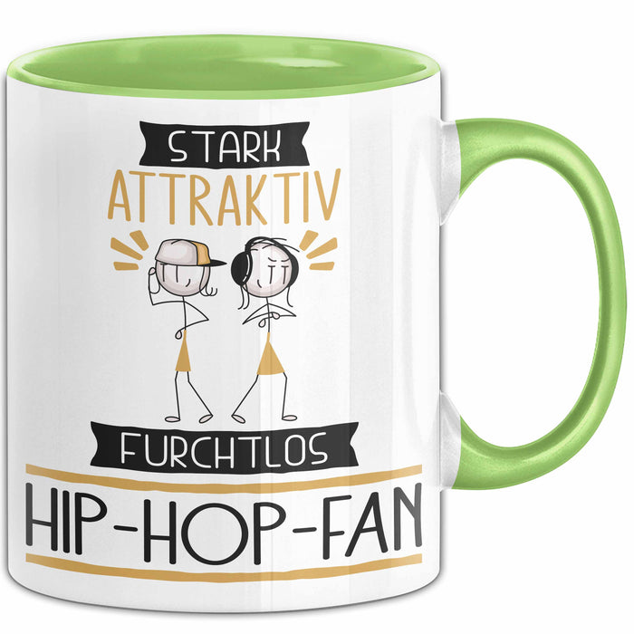 Hip-Hop-Fan Tasse Geschenk Becher Stark Attraktiv Furchtlos Hip-Hop-Fan Lustige Geschenkidee Grün Trendation