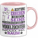 Vogelzüchter Geschenk Tasse Lustiger Spruch Erheben Sie Sich Der Vogelzüchter Betritt den Raum Rosa Trendation