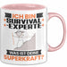 Survival-Experte Tasse Geschenk für Survival-Experte Geburtstag Lustiger Spruch Kaffee-Becher Was Ist Deine Superkraft Rosa Trendation
