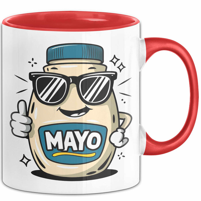 Mayo Süchtiger Tasse Geschenkidee für Cremiger Aufstrich Fan Rot Trendation