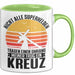 Christen Tasse Geschenk Christlich Glauben Kirche Geschenkidee Für Jesus-Fans Superhelden Meiner Trug Ein Kreuz Grün Trendation