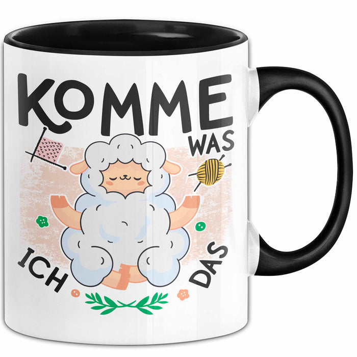 Schaf Tier Bauer Tasse Becher Geschenk Lustige Geschenkidee Spruch Komme Was Wolle Ich Schaf Das Schwarz Trendation