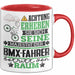 BMX-Fahrer Geschenk Tasse Lustiger Spruch Erheben Sie Sich Der BMX-Fahrer Betritt den Raum Rot Trendation