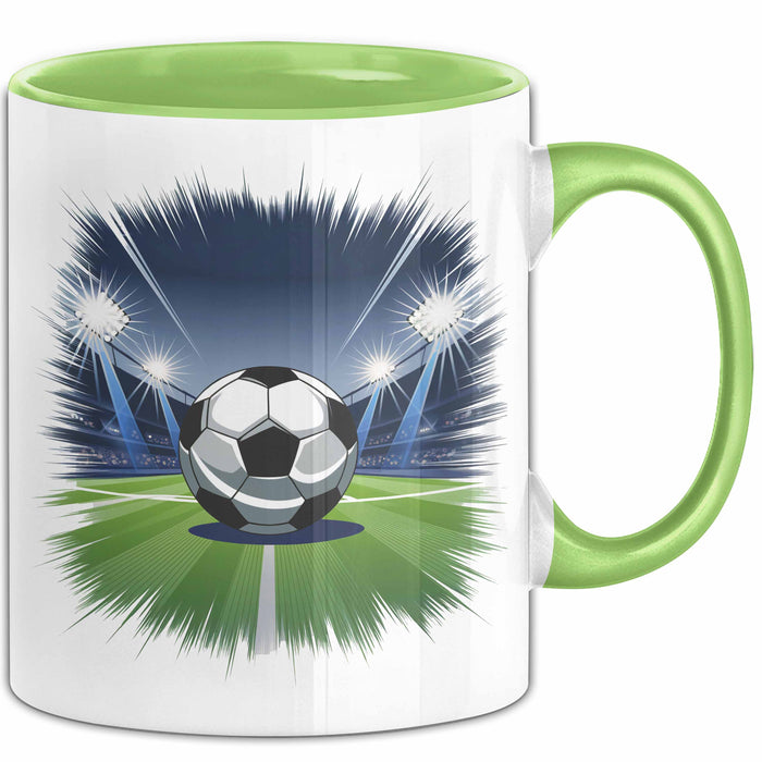 Fußballspieler Tasse Geschenkidee für Fußballliebhaber Grün Trendation