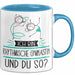 Rhythmische Gymnastin Tasse Geschenk Ich Bin Rhythmische Gymnastin Und Du So Geschenkidee Lustiger Spruch Becher Blau Trendation