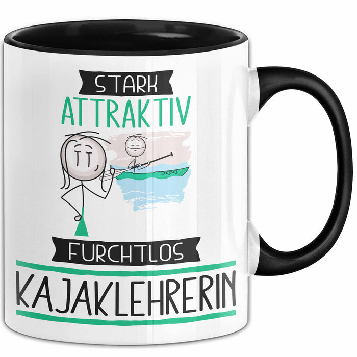 Kajaklehrerin Tasse Geschenk Becher Stark Attraktiv Furchtlos Kajaklehrerin Lustige Geschenkidee Trendation