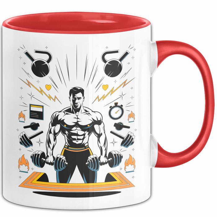 Fitnesstrainer Tasse Geschenk Lustige Geschenkidee Spruch Für Fitness Motivatoren Rot Trendation