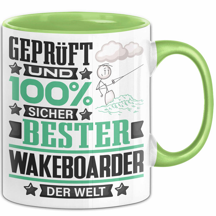 Wakeboarder Geschenk Lustiger Spruch für Wakeboarder Geschenkidee Bester Wakeboarder Der Welt Grün Trendation