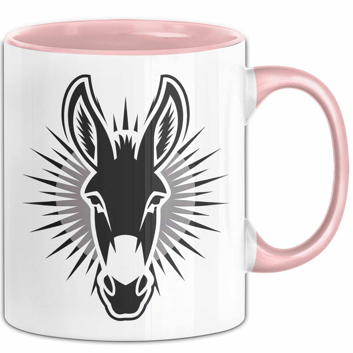 Eselbauer Esel Tier Gesicht Tasse Geschenk Lustige Geschenkidee Spruch Rosa Trendation