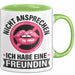 Freundin Tasse "Ich habe eine Freundin nicht ansprechen" lustige Geschenkidee Grün Trendation
