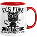 Lustige Tasse Geschenk It's Fine I'm Fine Everything Is Fine Kaffee-Becher Geschenkidee Frauen Sarkasmus Humor Rot Trendation