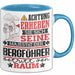Bergführer Geschenk Tasse Lustiger Spruch Erheben Sie Sich Der Bergführer Betritt den Raum Blau Trendation