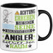 Angler Geschenk Tasse Lustiger Spruch Erheben Sie Sich Der Angler Betritt den Raum Schwarz Trendation