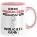 Großcousin Geschenk Tasse Lustiger Spruch Ich Bin Großcousin Warum Weil Ich Es Kann Geschenkidee Bester Großcousin Geburtstag Kaffee-Becher Rosa Trendation